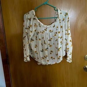 Cold shoulder sunflower shirt